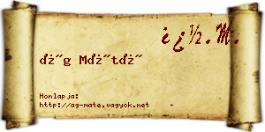 Ág Máté névjegykártya