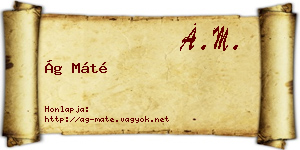 Ág Máté névjegykártya